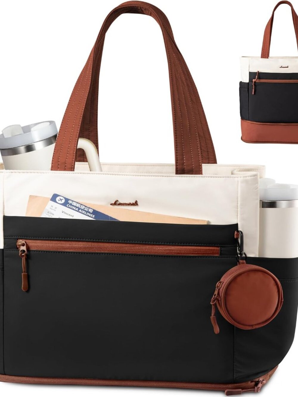 Tote Bag for Women, Expandable Laptop Work Bag 15.6 Inch, 33L Large Travel Handb